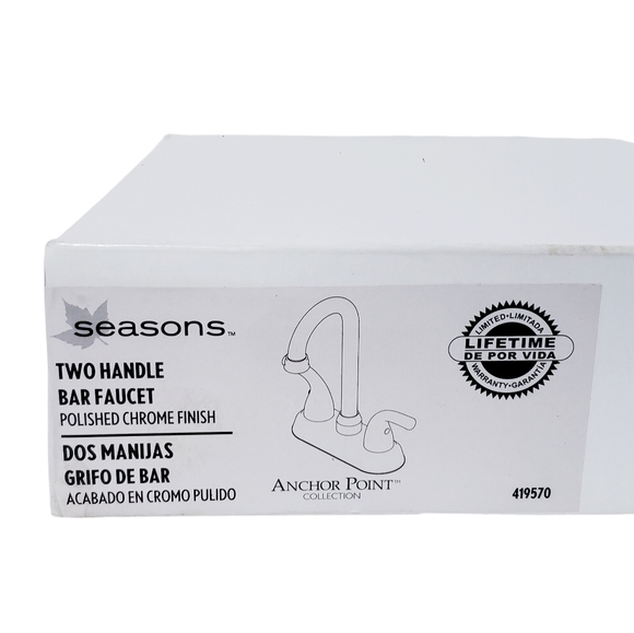 Seasons Anchor Point Collection Two Handle Bathroom Bar Faucet 419570 New Sealed - Picture 3 of 5